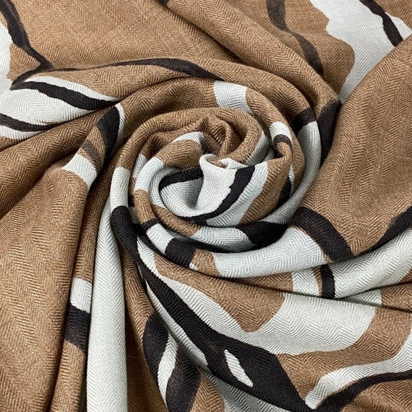 HERMES Carre 140 Libre Comme Pegase Scarf Bag Cover Ribbon High Brown - Picture 1 of 12